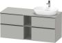 Duravit D-Neo wastafelonderkast geschikt voor wastafel rechts met 4 lades en 1 open schap 140 x 66 4 x 55 cm betongrijs mat - Thumbnail 2