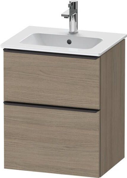 Duravit D-Neo wastafelonderkast 51x62.5x40.2cm 2 lades Eiken (terra) Mat de436003535