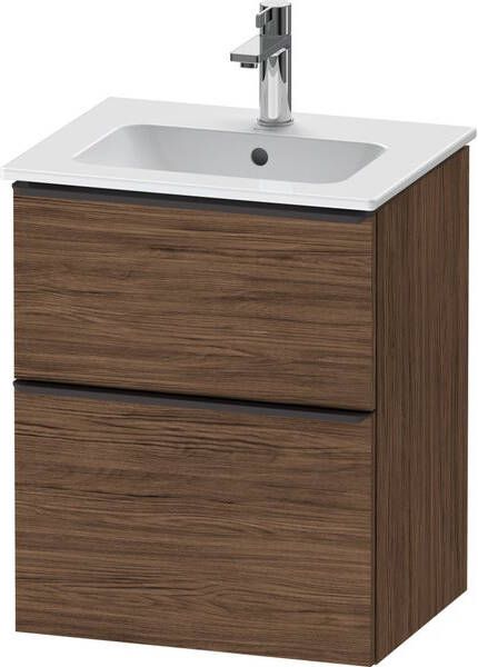 Duravit D-Neo wastafelonderkast 51x62.5x40.2cm 2 lades Noten (donker) Mat de436002121