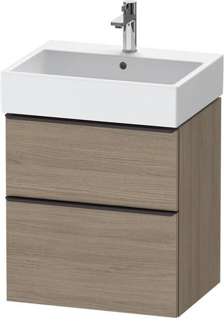 Duravit D-Neo wastafelonderkast 58.4x62.5x44.2cm 2 lades Eiken (terra) Mat de437103535