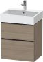 Duravit D-Neo wastafelonderkast 58.4x62.5x44.2cm 2 lades Eiken (terra) Mat de437103535 - Thumbnail 2