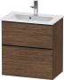 Duravit D-Neo compacte wastafelonderkast met 2 lades 61 x 37 2 x 62 5 cm noten donker mat - Thumbnail 2