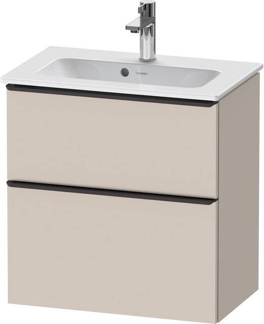 Duravit D-Neo wastafelonderkast 61x62.5x37.2cm 2 lades Taupe Mat de436809191