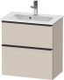 Duravit D-Neo compacte wastafelonderkast met 2 lades 61 x 37 2 x 62 5 cm taupe mat - Thumbnail 2