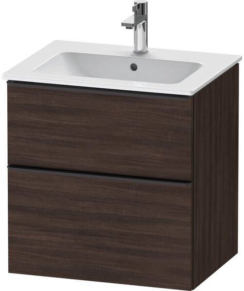 Duravit D-Neo wastafelonderkast 61x62.5x46.2cm 2 lades Kastanje (donker) Mat de436105353