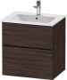 Duravit D-Neo wastafelonderkast 61x62.5x46.2cm 2 lades Kastanje (donker) Mat de436105353 - Thumbnail 2