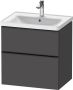 DURAVIT D-Neo wastafelonderbouw hangend 63 4x45 2x62 5cm 2 lades Grafiet mat decor - Thumbnail 2