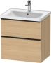 Duravit D-Neo wastafelonderkast 63.4x62.5x45.2cm 2 lades Natuur eiken Mat de435403030 - Thumbnail 2