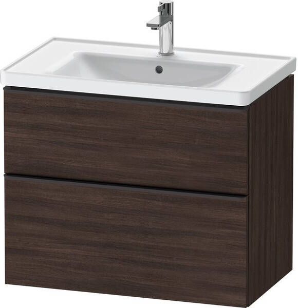 Duravit D-Neo wastafelonderkast 78.4x62.5x45.2cm 2 lades Kastanje (donker) Mat de435505353