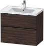 Duravit D-Neo wastafelonderkast 78.4x62.5x45.2cm 2 lades Kastanje (donker) Mat de435505353 - Thumbnail 2