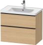 Duravit D-Neo wastafelonderkast 78.4x62.5x45.2cm 2 lades Natuur eiken Mat de435503030 - Thumbnail 2