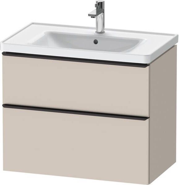 Duravit D-Neo wastafelonderkast 78.4x62.5x45.2cm 2 lades Taupe Mat de435509191