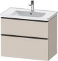 Duravit D-Neo wastafelonderkast 78.4x62.5x45.2cm 2 lades Taupe Mat de435509191 - Thumbnail 2