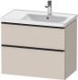 Duravit D-Neo wastafelonderkast voor wasbak rechts met 2 lades 78 4 x 45 2 x 62 5 cm taupe mat - Thumbnail 2