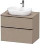 Duravit D-Neo wastafelonderkast 80x66.4x55cm 2 lades Linnen Mat de496707575 - Thumbnail 2