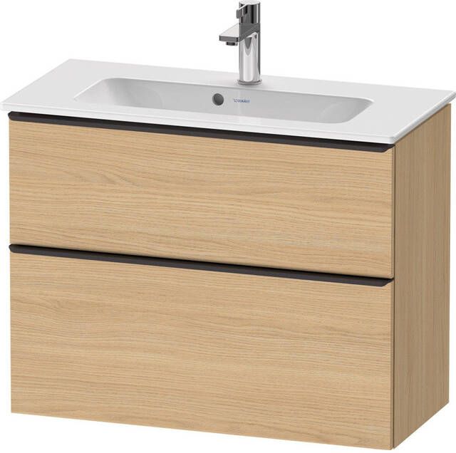 Duravit D-Neo wastafelonderkast 81x62.5x37.2cm 2 lades Natuur eiken Mat de436903030