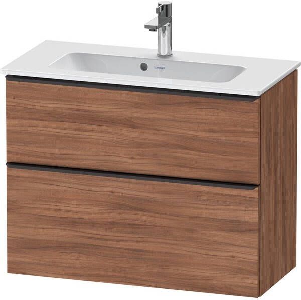 Duravit D-Neo wastafelonderkast 81x62.5x37.2cm 2 lades Noten Mat de436907979