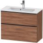 Duravit D-Neo compacte wastafelonderkast met 2 lades 81 x 37 2 x 62 5 cm noten mat - Thumbnail 2