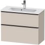 Duravit D-Neo compacte wastafelonderkast met 2 lades 81 x 37 2 x 62 5 cm taupe mat - Thumbnail 2