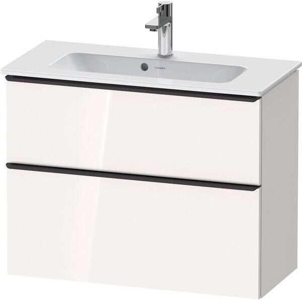 Duravit D-Neo wastafelonderkast 81x62.5x37.2cm 2 lades wit Hoogglans de436902222