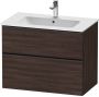 Duravit D-Neo wastafelonderkast 81x62.5x46.2cm 1 lade Kastanje (donker) Mat de436205353 - Thumbnail 2