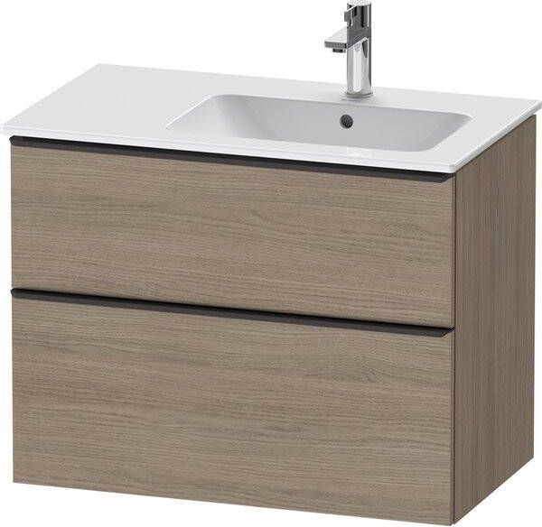 Duravit D-Neo wastafelonderkast 81x62.5x46.2cm 2 lades Eiken (terra) Mat de436703535