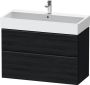 Duravit D-Neo wastafelonderkast 98.4x62.5x44.2cm 2 lades Eiken (zwart) Mat de437401616 - Thumbnail 2