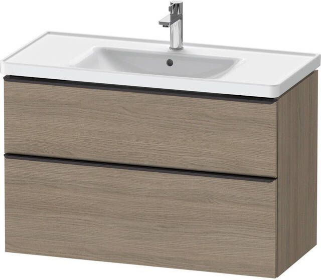 Duravit D-Neo wastafelonderkast 98.4x62.5x45.2cm 2 lades Eiken (terra) Mat de435603535