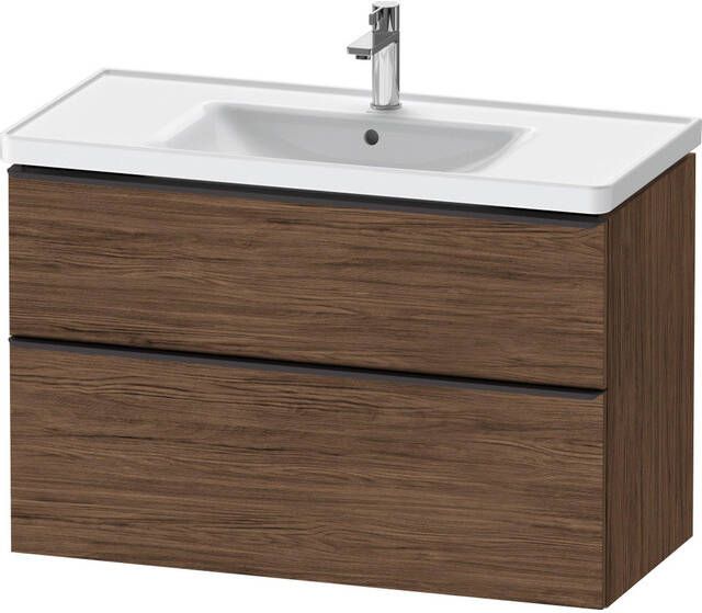 Duravit D-Neo wastafelonderkast 98.4x62.5x45.2cm 2 lades Noten (donker) Mat de435602121