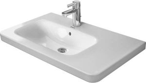 Duravit DuraStyle meubelwastafel 80 cm wastafel links met overloop met kraanvlak 1 kraangat WonderGliss wit