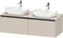 Duravit Ketho 2 wastafelonderbouwkast incl. consoleplaat met 2 laden voor dubbele waskommen 140x55x45.9cm met handgrepen antraciet taupe supermat K24888B83830000 - Thumbnail 1