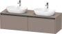 Duravit Ketho 2 wastafelonderbouwkast incl. consoleplaat met 2 laden voor dubbele waskommen 160x55x45.9cm met handgrepen antraciet basalt mat K24889B43430000 - Thumbnail 1