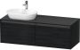 Duravit Ketho 2 wastafelonderbouwkast incl. consoleplaat met 2 laden voor waskom links 140x55x45.9cm met handgrepen antraciet eiken zwart mat K24888L16160000 - Thumbnail 1