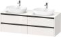 Duravit Ketho 2 wastafelonderbouwkast incl. consoleplaat met 4 laden voor waskom rechts 160x55x56.8cm met handgrepen antraciet hoogglans wit K24899R22220000 - Thumbnail 1