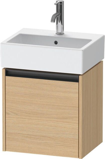 Duravit Ketho 2 wastafelonderbouwkast met 1 deur 43.4x33.8x44cm rechts met greep antraciet natuur eiken mat K25070R30300000