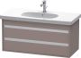 Duravit Ketho Wastafelonderkast 100x45.5x48cm Standaard greep met softclose spaanplaat Basalt Mat KT664804343 - Thumbnail 1