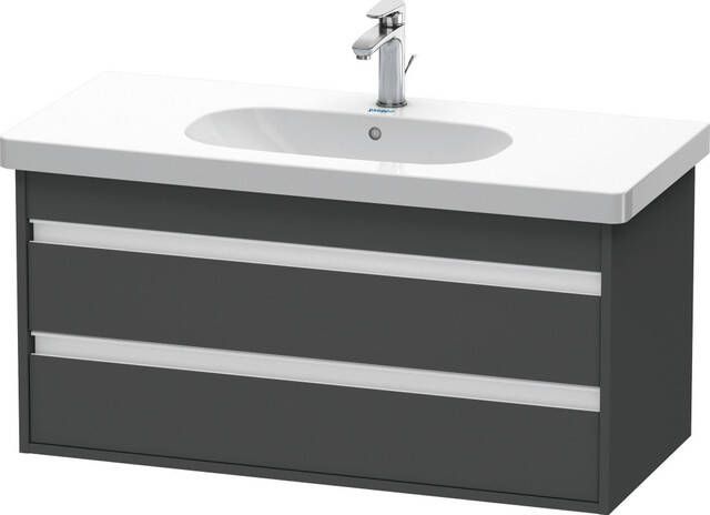 Duravit Ketho Wastafelonderkast 100x45.5x48cm Standaard greep met softclose spaanplaat Grafiet Mat KT664804949