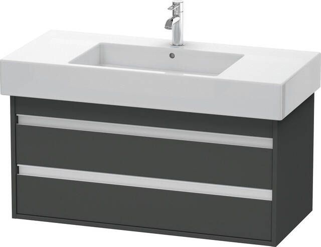 Duravit Ketho Wastafelonderkast 100x45.5x48cm Standaard greep met softclose spaanplaat Grafiet Mat KT664104949