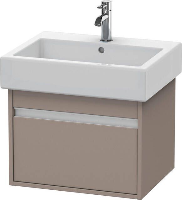 Duravit Ketho Wastafelonderkast 55x44x41cm 1 lade Standaard greep met softclose spaanplaat Basalt Mat KT668604343