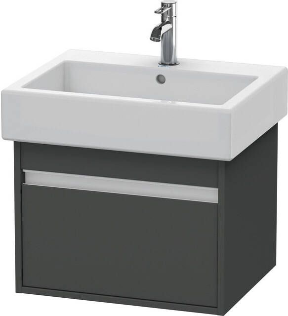 Duravit Ketho Wastafelonderkast 55x44x41cm 1 lade Standaard greep met softclose spaanplaat Grafiet Mat KT668604949