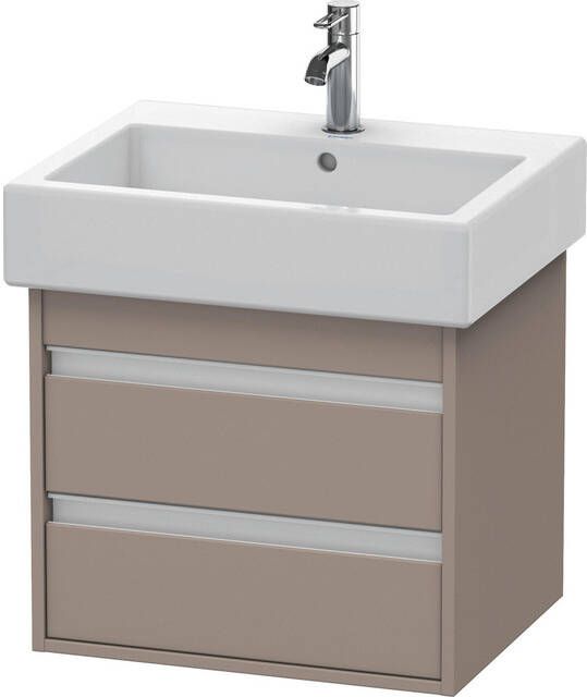 Duravit Ketho Wastafelonderkast 55x44x48cm Standaard greep met softclose spaanplaat Basalt Mat KT663604343