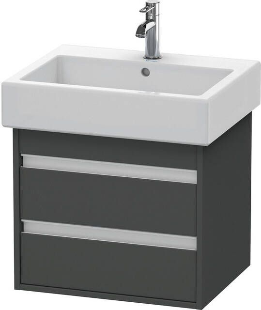 Duravit Ketho Wastafelonderkast 55x44x48cm Standaard greep met softclose spaanplaat Grafiet Mat KT663604949