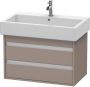 Duravit Ketho Wastafelonderkast 75x44x48cm Standaard greep met softclose spaanplaat Basalt Mat KT663704343 - Thumbnail 1