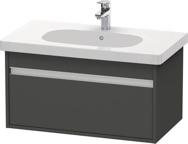 Duravit Ketho Wastafelonderkast 80x45.5x41cm 1 lade Standaard greep met softclose spaanplaat Grafiet Mat KT666704949