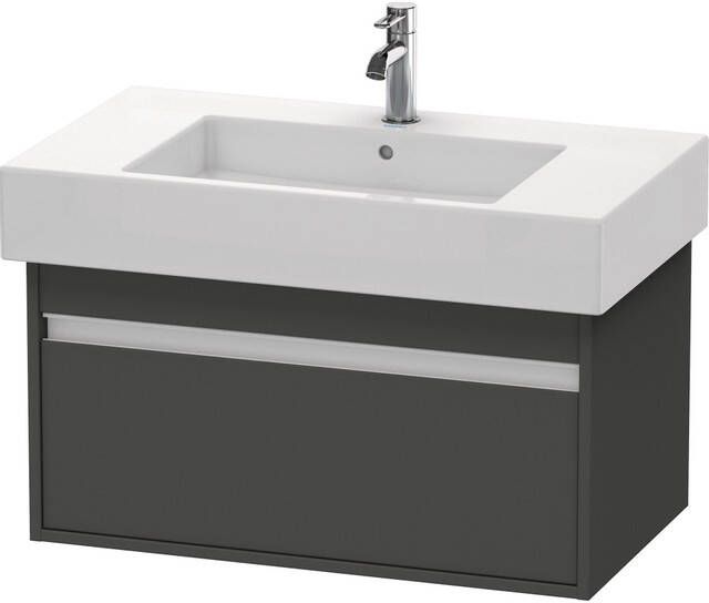 Duravit Ketho Wastafelonderkast 80x45.5x41cm 1 lade Standaard greep met softclose spaanplaat Grafiet Mat KT669004949