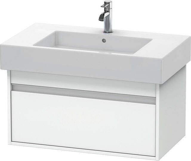 Duravit Ketho Wastafelonderkast 80x45.5x41cm 1 lade Standaard greep met softclose spaanplaat wit Mat KT669001818