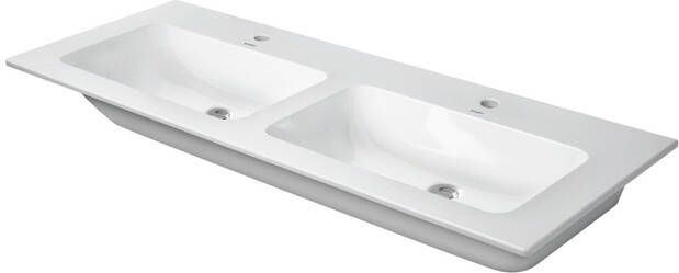 Duravit Me by starck dubbele wastafel 130x49cm zonder kraangat met overloop wit 02336130060