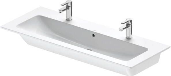 Duravit ME by Starck meubelwastafel 2 kraangaten met overloop 123x49cm wit 2361120024