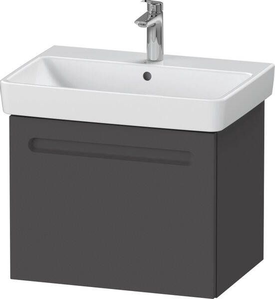 Duravit Wastafelkast No.1 Met 1 Lade Delen 59x42.6x47.8cm Met Geïntegreerde Greep Mat Grafiet