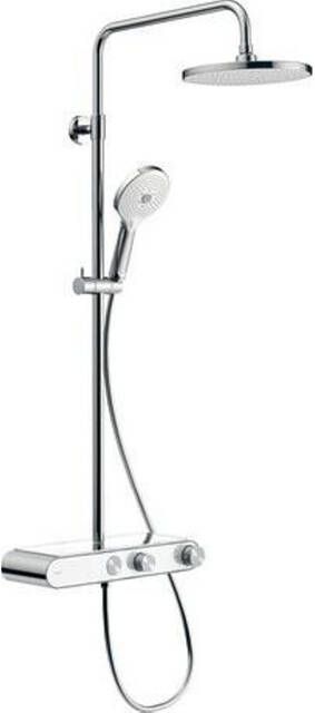 Duravit Shower Systems Douchesysteem thermostaische mengkraan HOH=15cm slang 160cm hoofddouche 23cm handduche rond chroom wit hoogglans TH4382008005